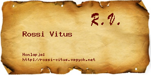 Rossi Vitus névjegykártya
